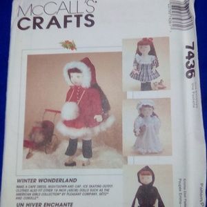 Vintage McCalls 7436 18in Doll Cape Dress fits AGD